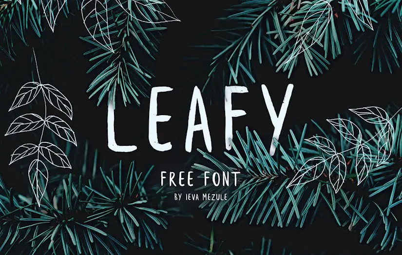 leafy-free-brush-font