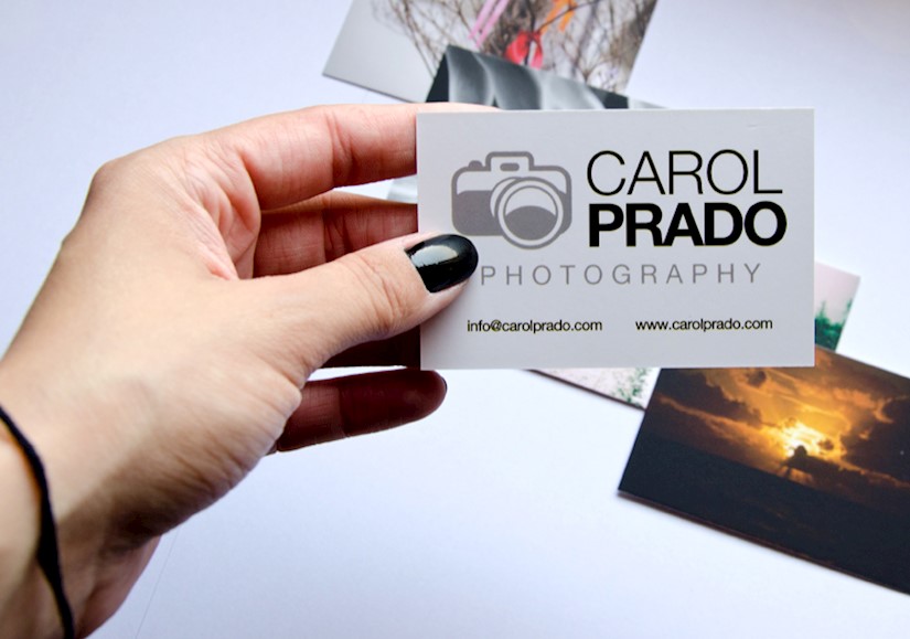 black and white business card