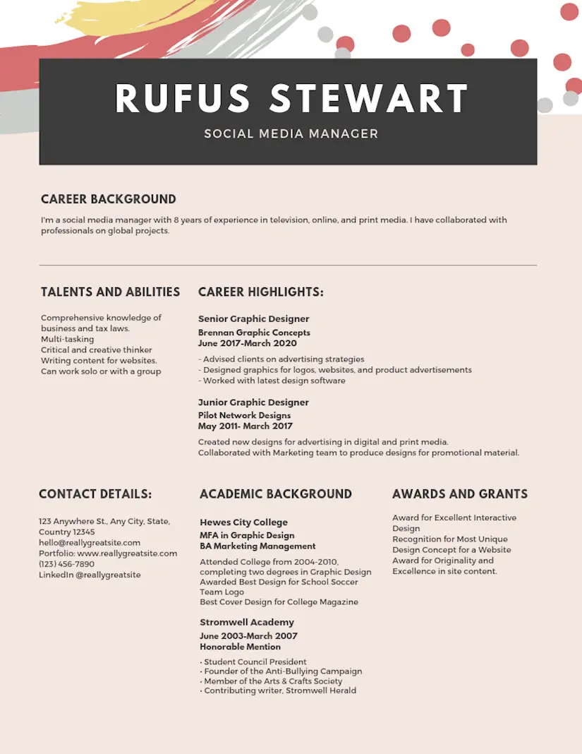 pink-and-white-with-abstract-pattern-creative-resume