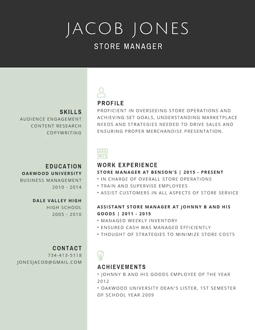 store-manager-resume