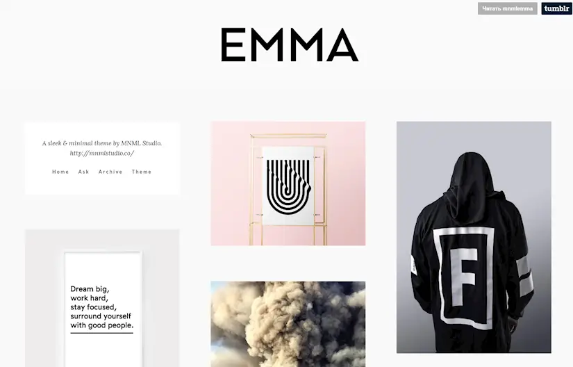 emma portfolio tumblr theme