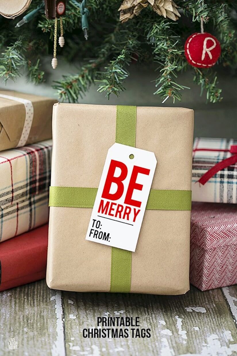 be merry printable christmas tags