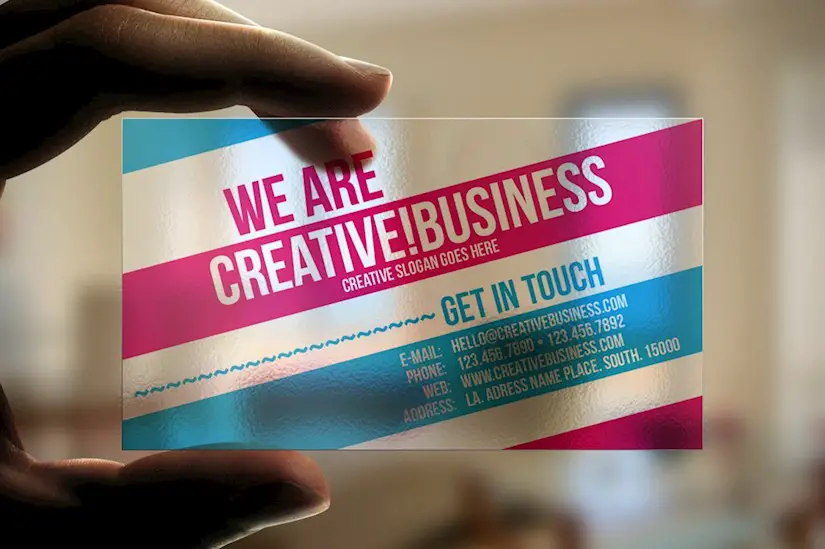 colorful transparent business card