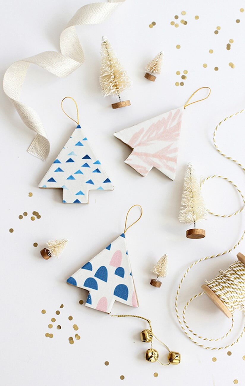 diy fabric covered christmas tree ornaments