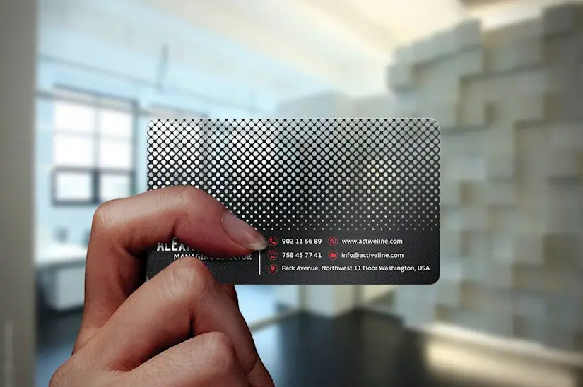 dots black transparent business card