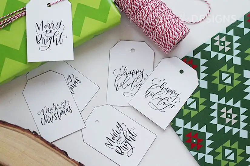 green free printable gift tags