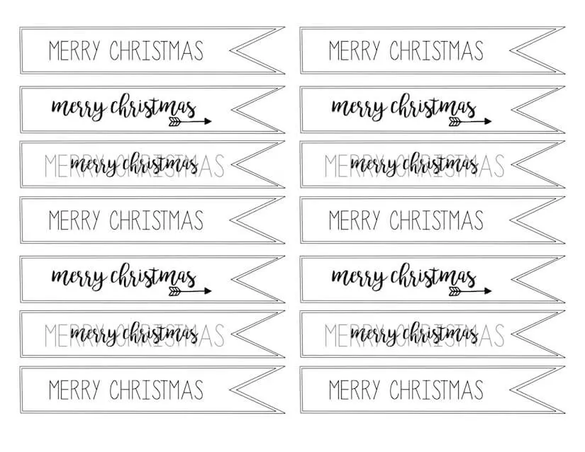 merry christmas tag free printable page
