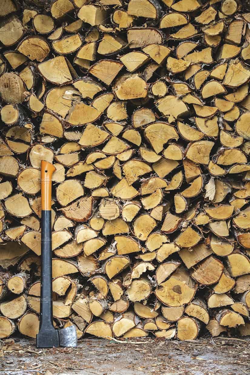 pile of wood to burn