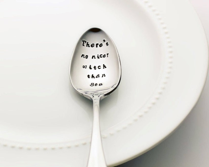 stamped spoon halloween decor.