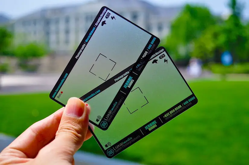 transparent photographer business card 