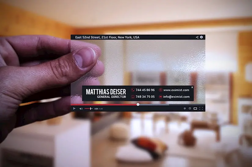 transparent youtube business card