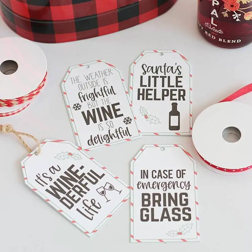 wine gift ideas for christmas tags