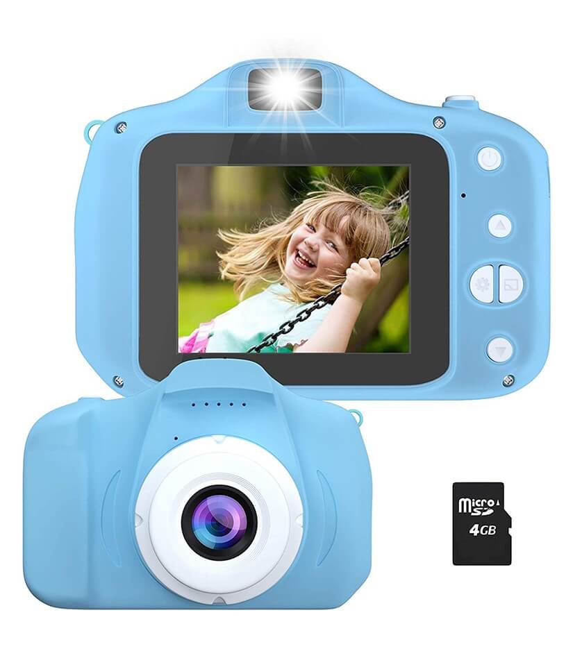 blue camera present for kids