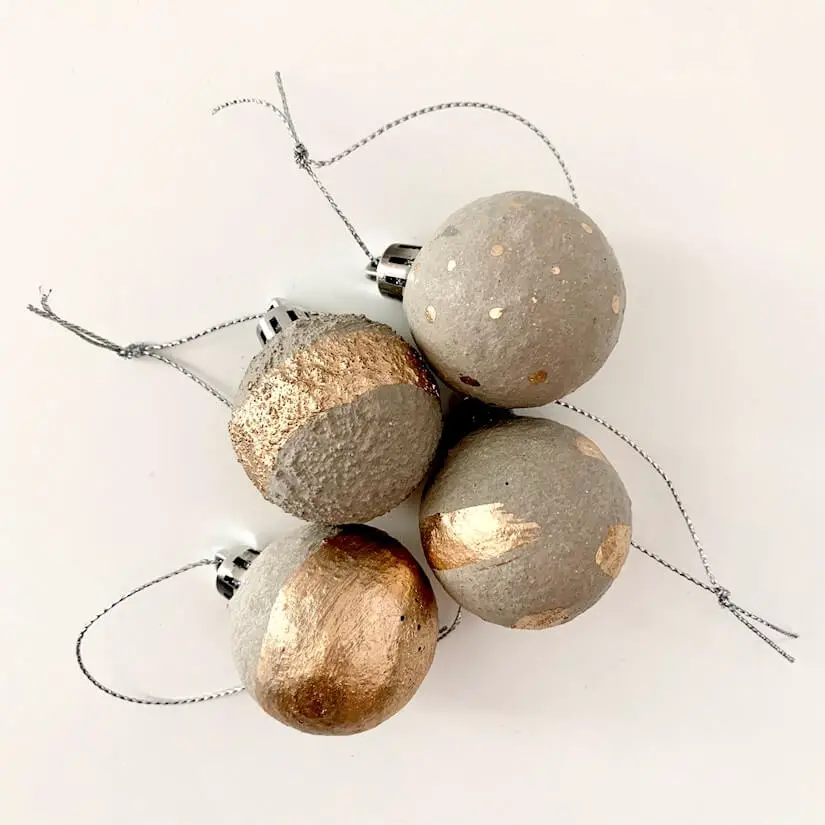 concrete christmas baubles