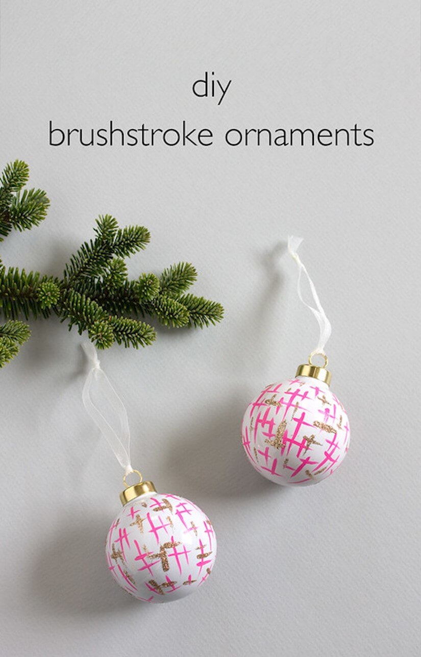 diy brushstroke ornaments