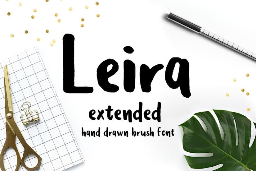 leira extended hand drawn font