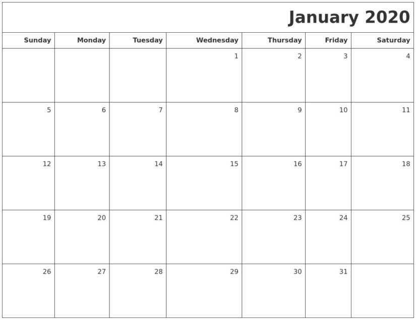 minimalism printable january calendars