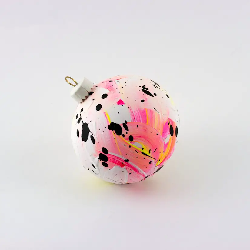 pale pink yellow and white bauble