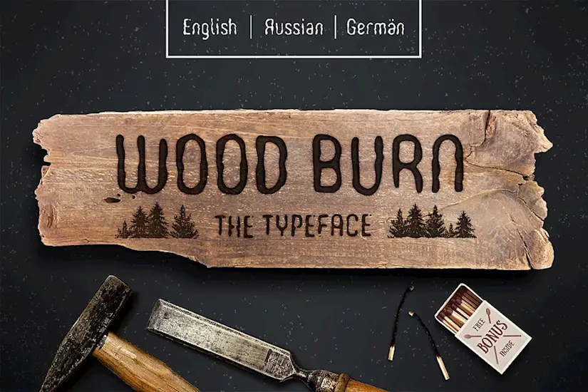 wood burn interesting font