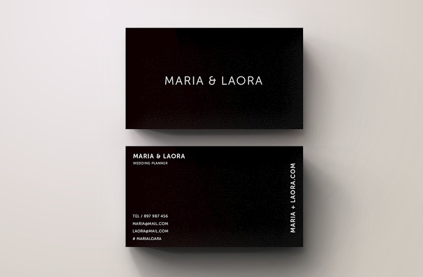 black white modern business card