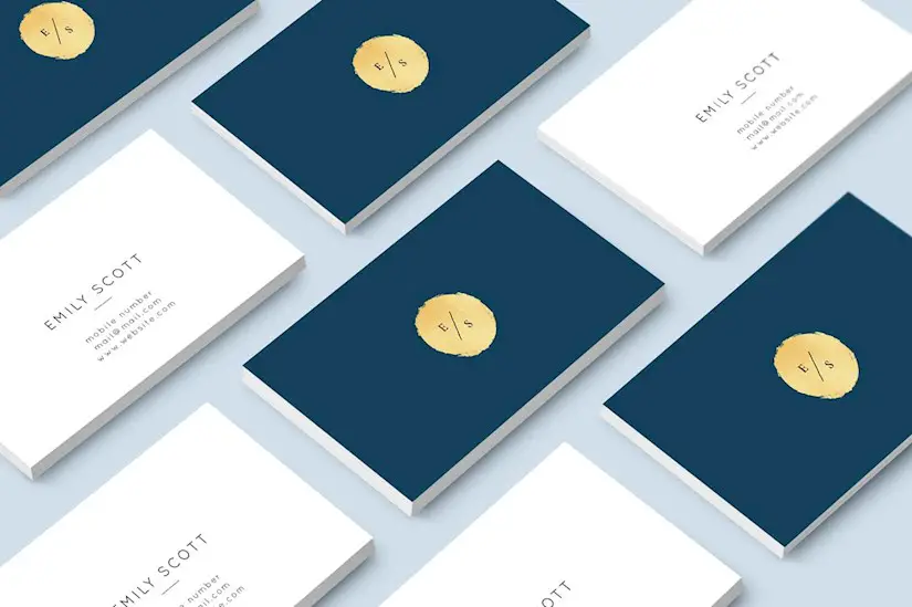 blue gold business cards