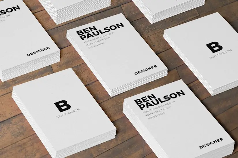 clean white business card design