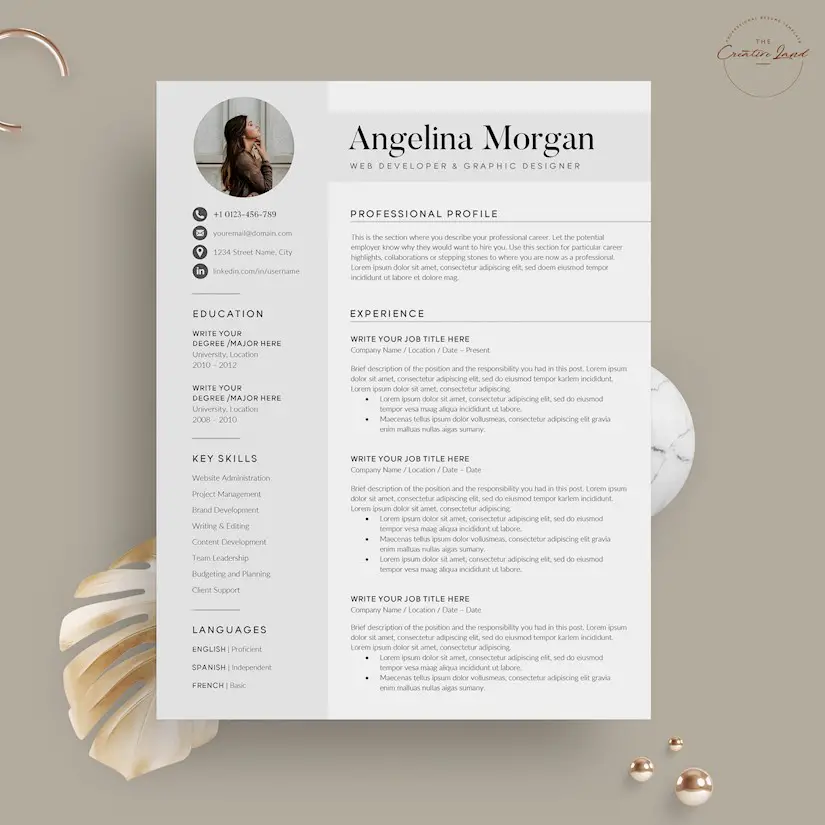 designer resumecv template