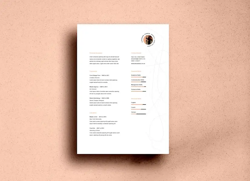 flame professional resume template