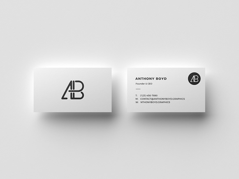 floating business cards mockup 2