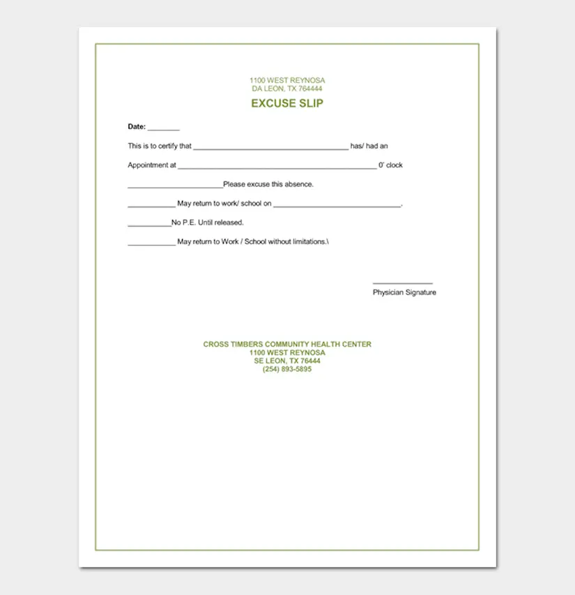 Free Doctor Excuse Note Template from onedesblog.com