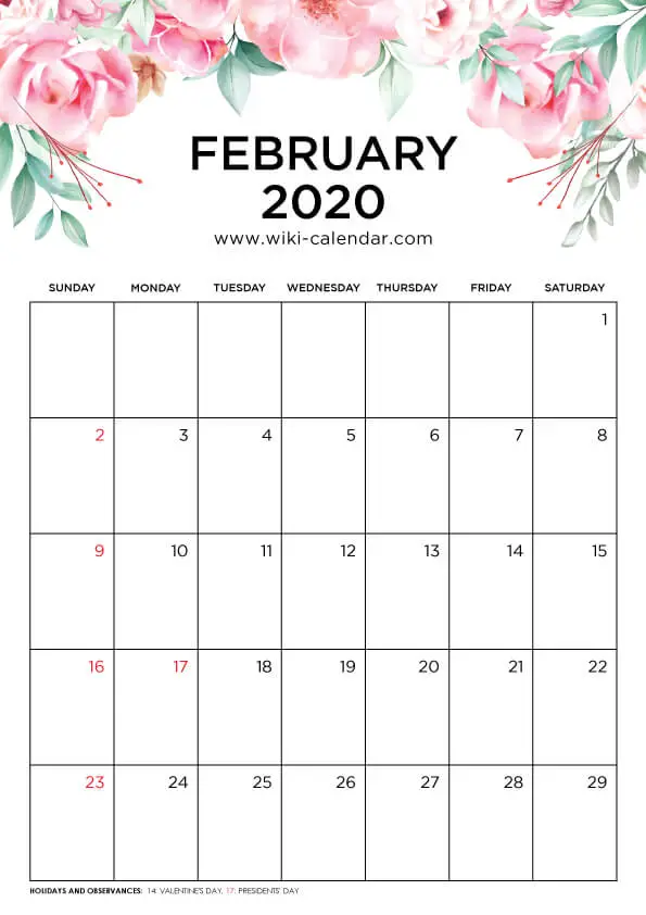 Carolina Free Printable Monthly Calendar February 2020 (don't forget.the blue indicates a link to the web!!) carolina free printable monthly calendar february 2020