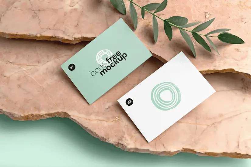 free psd thick business cards mockup