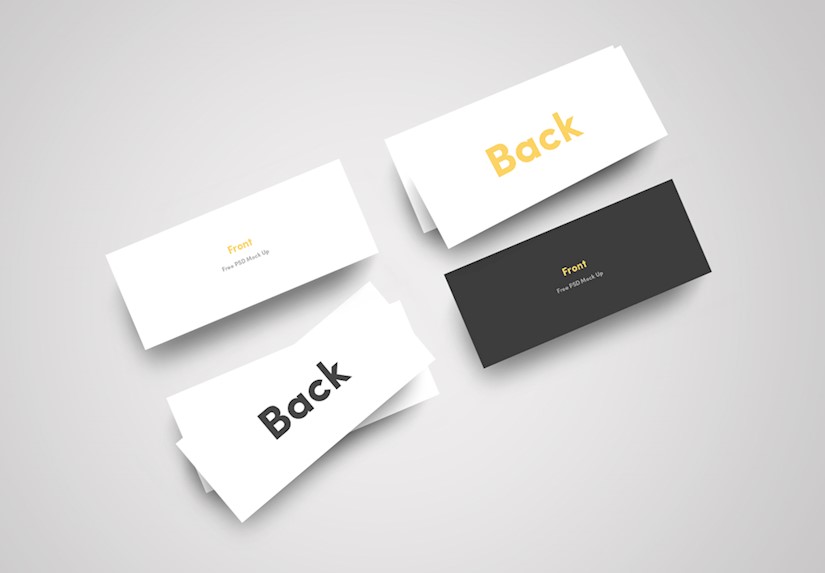 free slim business card mockup psd 2