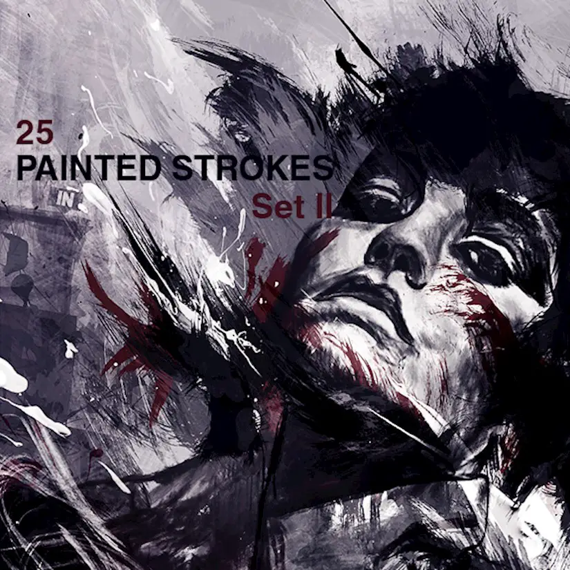 high res paint strokes set