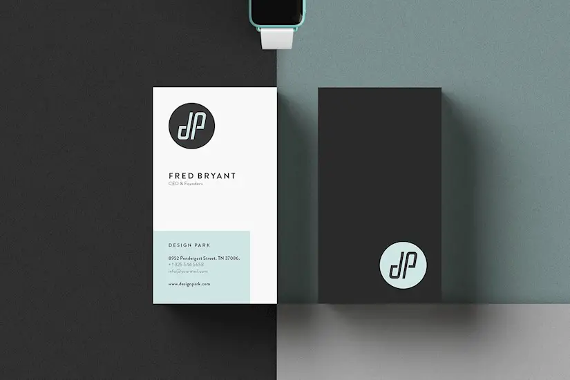 male minimalist business card