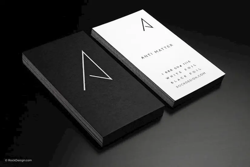 minimalist modern black and white business card