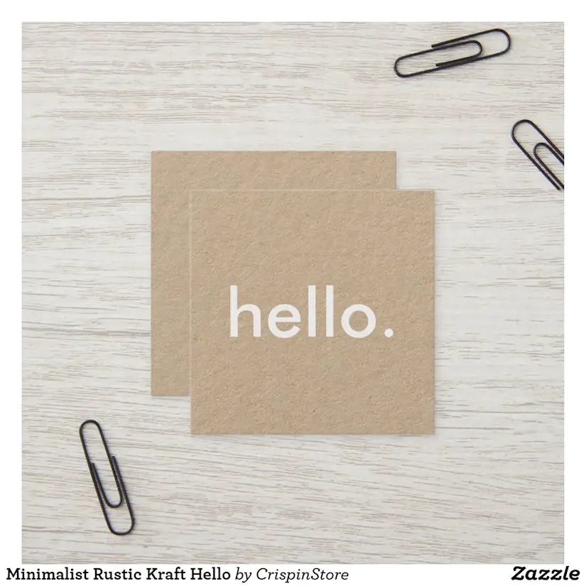 minimalist old paper business card