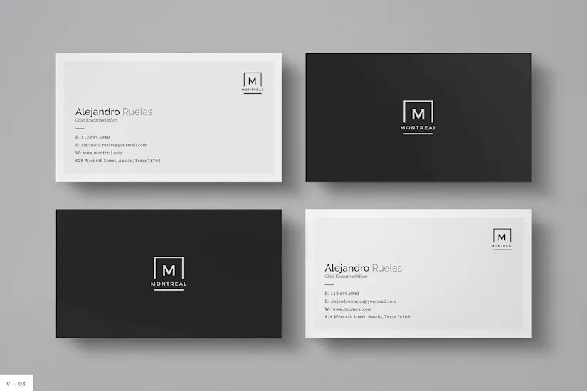 monochrome business cards templates