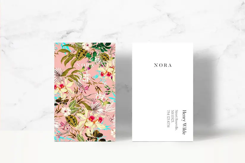 nora floral business card template