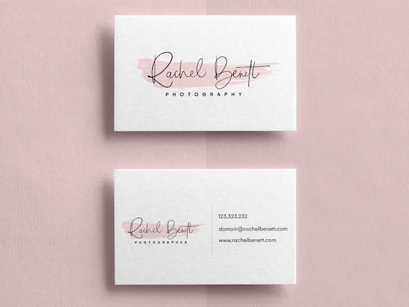 pink business card business card