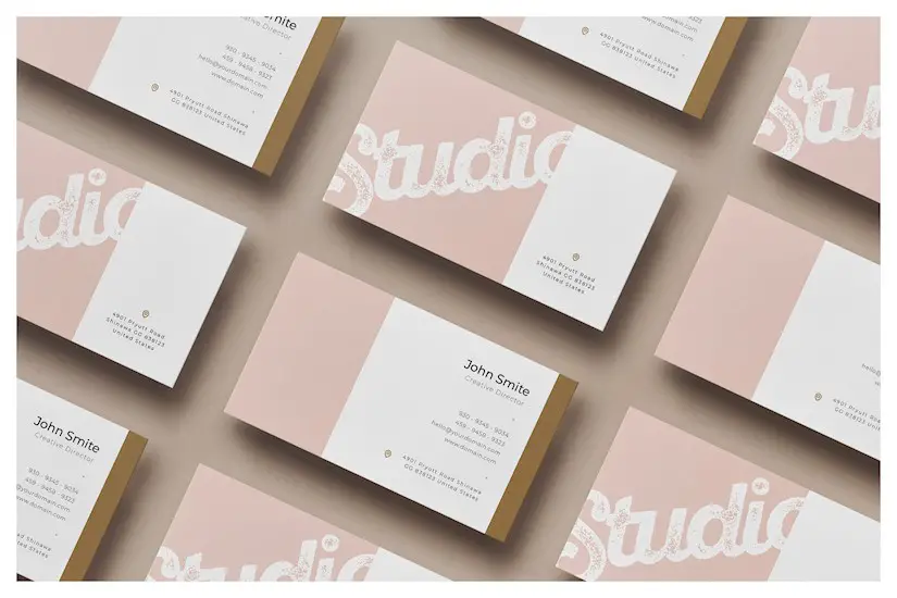 pink female business cards