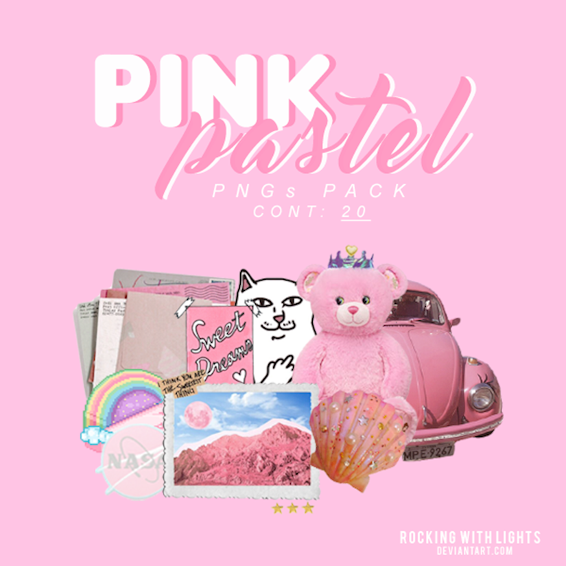 pink pastel png pack