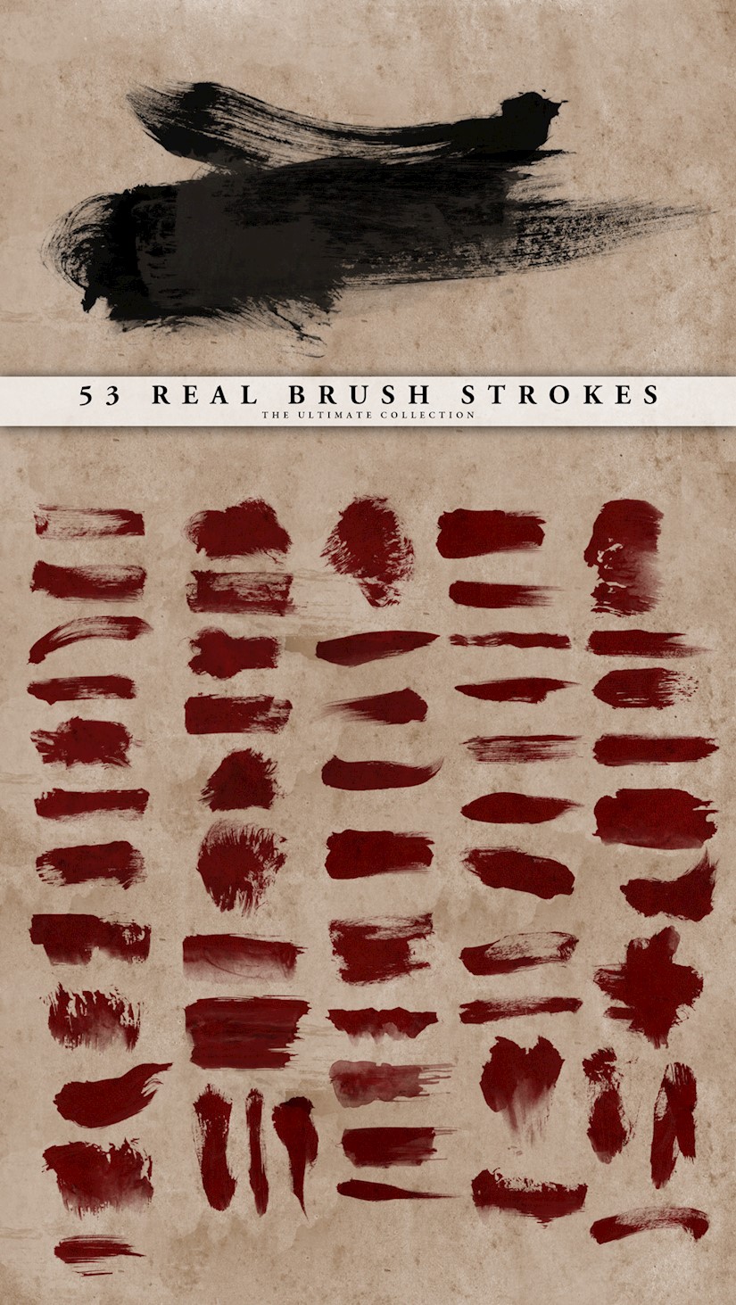 real brush strokes set