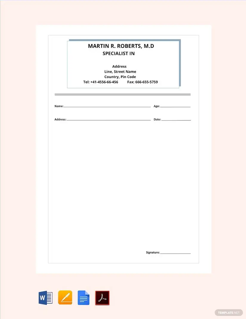 simple style note for doctors