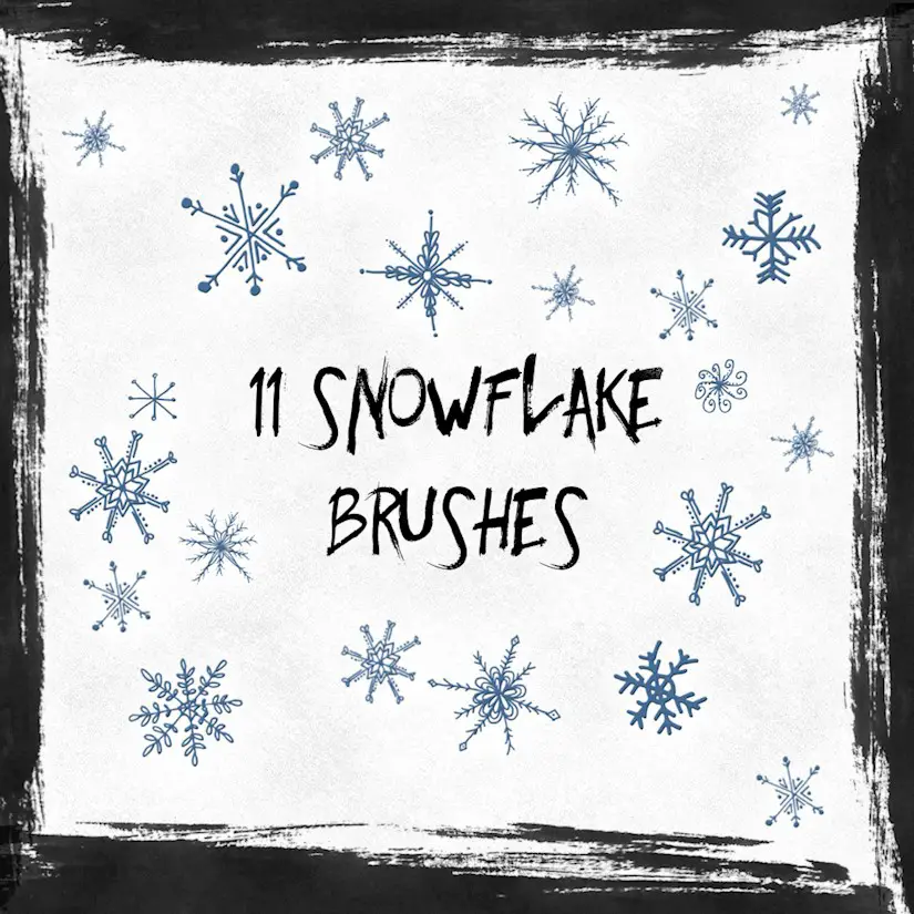 snowflake winter doodle brushes