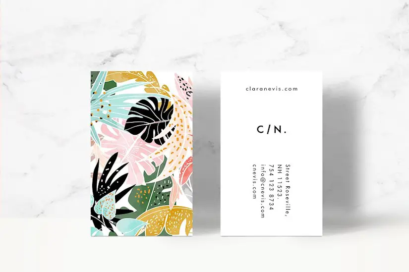 tropical business card template