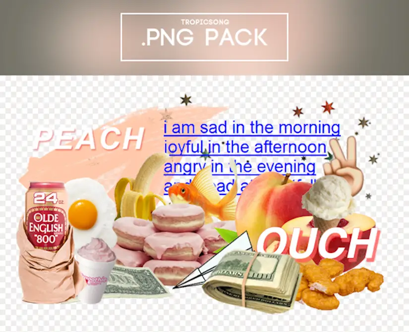 tropicsong aesthetic png pack