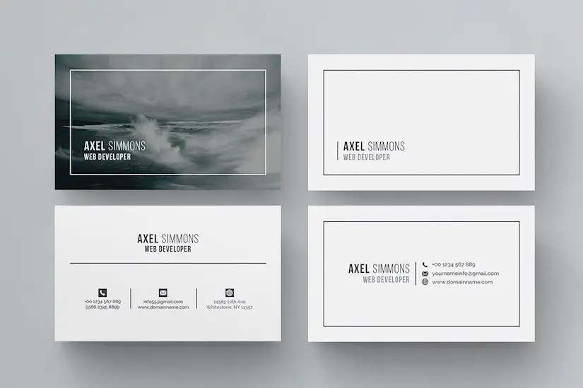 web developer business card