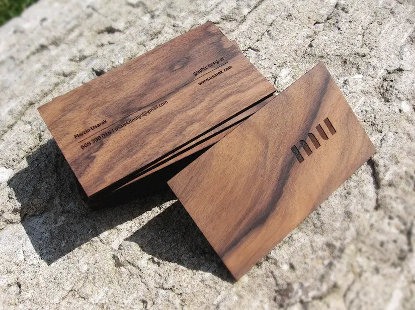 wooden business cards