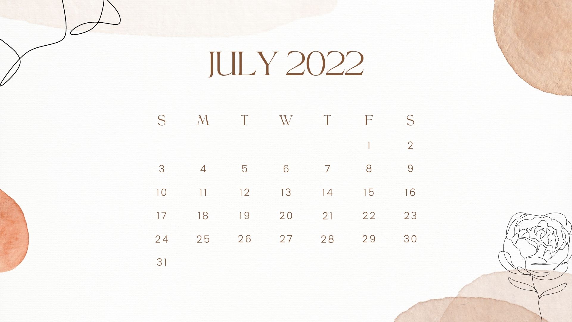 41 free printable july 2022 calendars cute minimalist